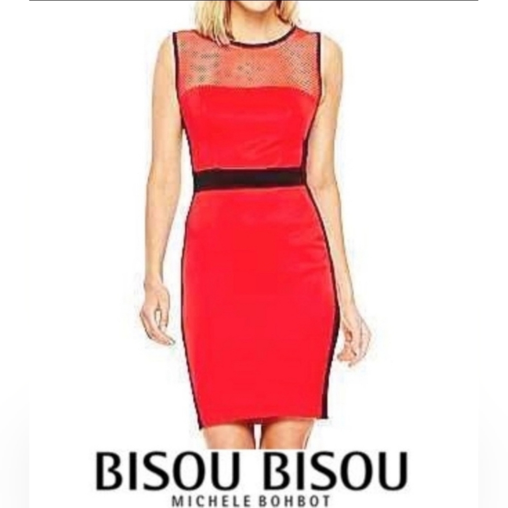 Red and Black Bisou Bisou Color Block Dress